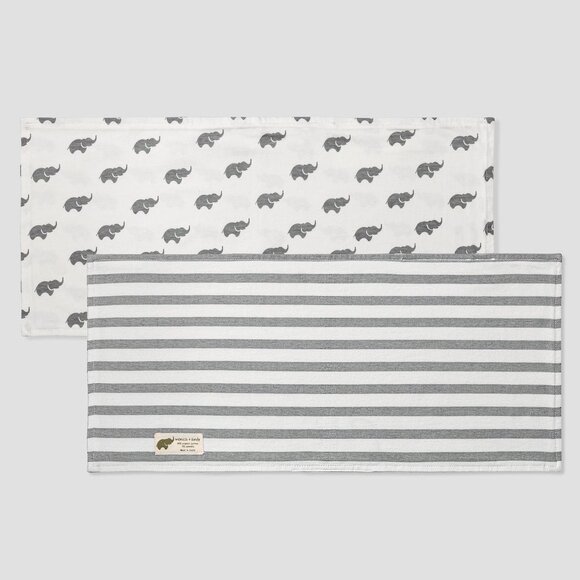 2 Pack Burp Bundle - Grey Elephant - Picture 1 of 1